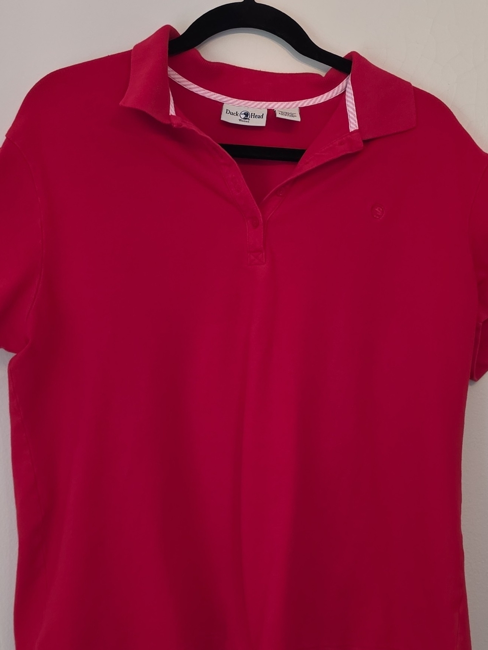 Duck Head Women's Bright Red Short Sleeve Polo Shirt